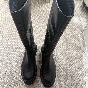 Seychelles Black Vegan Leather Knee Boots